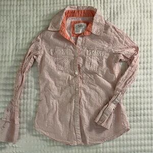 Justice Light Pink and Silver Sparkle Striped Shirt